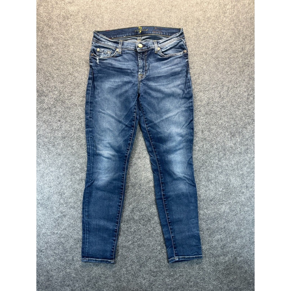 7 For‎ All Mankind Jeans Womens 29 The Ankle Skinny Stretch Midrise Denim Jeans
